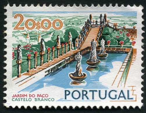 Portugal - 1972 - Paisagens e Monumentos - Jardim do Paco de Castelo Branco - 20 00