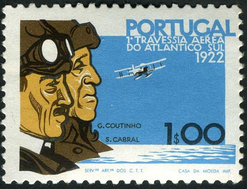 Portugal - 1972 - Travessia Aerea Atlantico Sul Coutinho Cabral - 1Esc