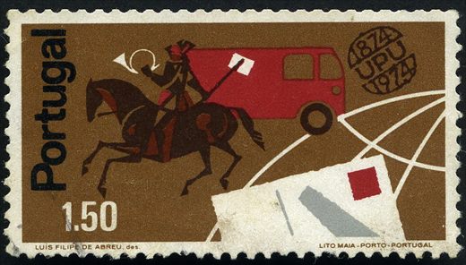 Portugal - 1974 - Centenario UPU - Postilhao e Furgao - 1.50Esc