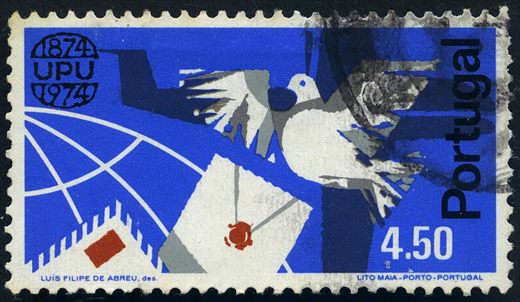 Portugal - 1974 - Centenario UPU Pomba e Globo - 4.50Esc