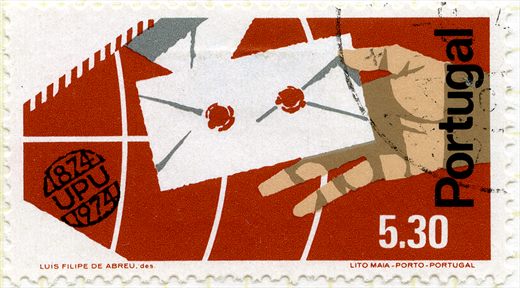 Portugal - 1974 - Centenario UPU Carta e Mao - 5.30Esc