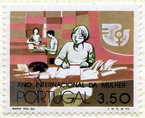 Portugal - 1975 - Ano Internacional Mulher - Administrativa - 3Esc50