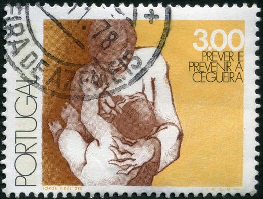 Portugal - 1976 - Dia Mundial da Saude - Prever e Prevenir a Cegueira - Mae com Bebe - 3Esc00