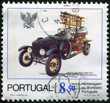 Portugal - 1981 - Homenagem ao Bombeiro Portugues - Pronto Socorro Ford 1927 - 8 50