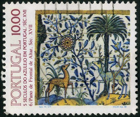 Portugal - 1982 - Azulejo Sec XVII Pano Frontal Altar - 10Esc