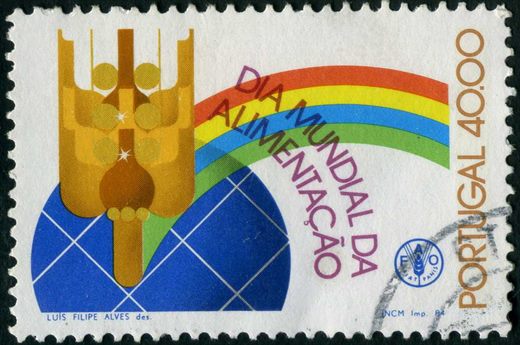 Portugal - 1984 - Dia Mundial da Alimentacao FAO - Arco iris e Espiga - 40Esc00