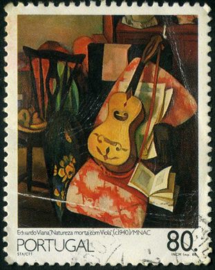 Portugal - 1988 - Pintores - Eduardo Viana Natureza Morta com Viola - 80 00