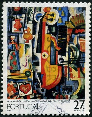Portugal - 1988 - Pintura Portuguesa Seculo XX - Amadeo Souza Cardoso Parto da Viola - 27Esc