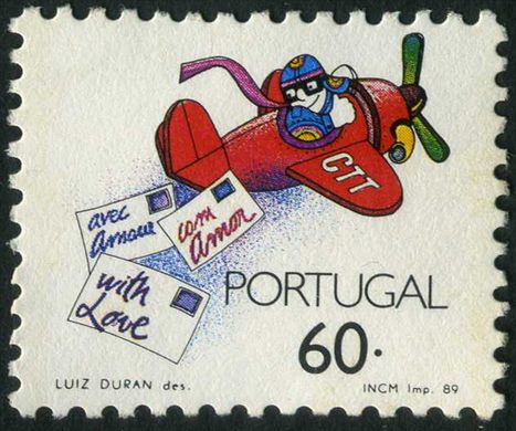 Portugal - 1989 - Correios - Aviao com Amor - 60Esc
