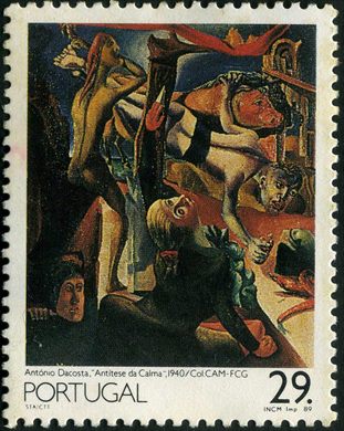 Portugal - 1989 - Pintura Portuguesa Seculo XX - Antonio Dacosta Antitese da Calma - 29Esc