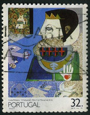 Portugal - 1990 - Pintura Portuguesa Seculo XX - Costa Pinheiro D Sebastiao - 32Esc