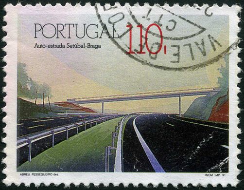 Portugal - 1991 - Viacao - Auto estrada Setubal Braga - 110 00Esc