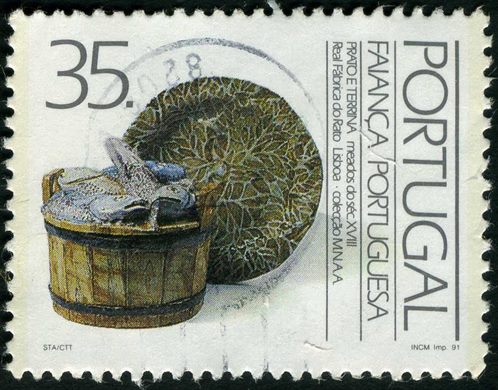 Portugal - 1991 - Faianca Portuguesa Sec XVIII Prato e Terrina Real Fabrica do Rato - 35Esc00
