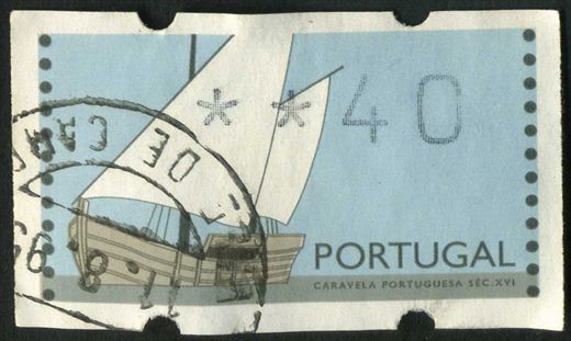 Portugal - 1992 - Etiquetas ATM - Caravela Portuguesa Sec XVI - 40Esc