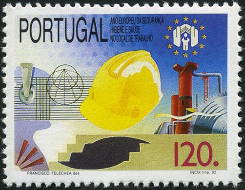 Portugal - 1992 - Ano Europeu Seguranca Higiene Saude Trabalho - 120Esc