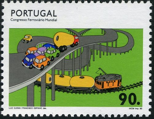 Portugal - 1993 - Congresso Ferroviario Mundial - Comboio Mercadorias - 90Esc