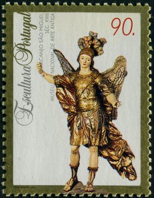 Portugal - 1993 - Escultura Portuguesa - Arcanjo Sao Miguel Sec XVIII - 90 00Esc