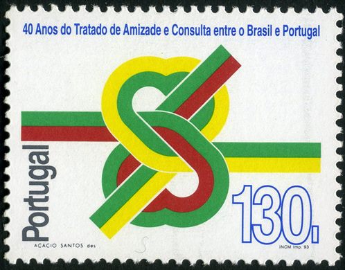 Portugal - 1993 - 40 Anos do Tratado de Amizade Brasil Portugal - 130Esc