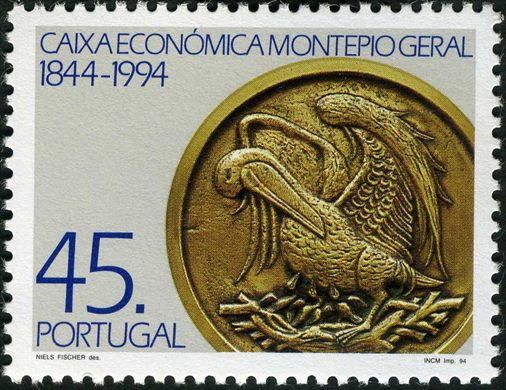 Portugal - 1994 - Montepio Geral - 150 Anos - 45Esc