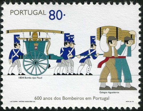 Portugal - 1995 - Bombeiros em Portugal 600 Anos - 80Esc
