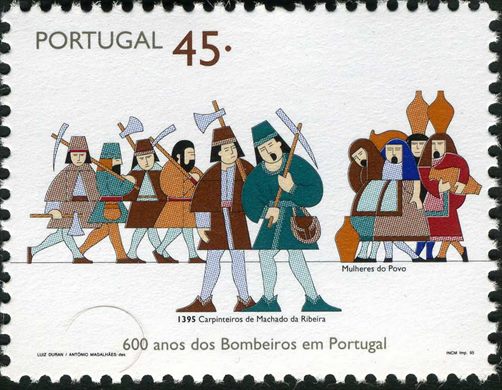 Portugal - 1995 - Bombeiros em Portugal 600 Anos - 45Esc