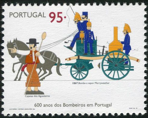 Portugal - 1995 - Bombeiros em Portugal 600 Anos - 95Esc