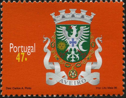 Portugal - 1996 - Brasoes dos Distritos - Aveiro - 47Esc