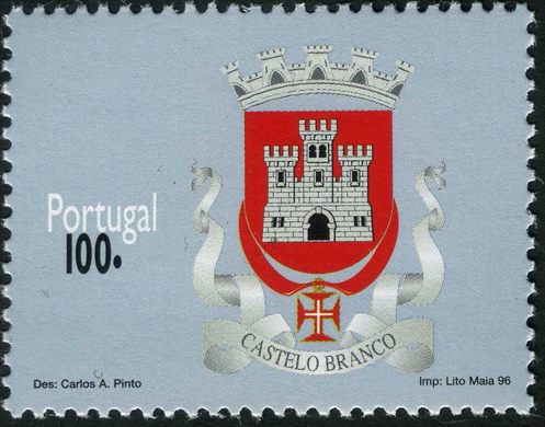 Portugal - 1996 - Brasoes dos Distritos - Castelo Branco - 100Esc