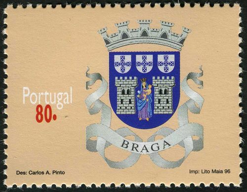 Portugal - 1996 - Brasoes dos Distritos - Braga - 80Esc