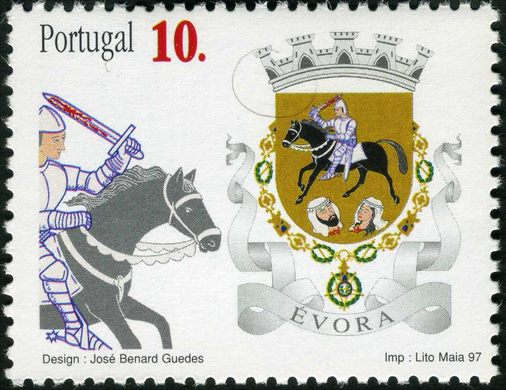 Portugal - 1997 - Brasoes dos Distritos - Evora - 10Esc