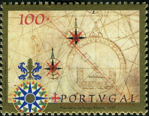 Portugal - 1997 - Cartografia Portuguesa - Planisferio de Diogo Ribeiro - 100Esc