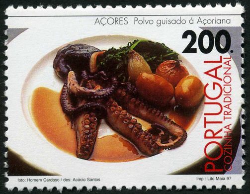 Portugal - 1997 - Cozinha Tradicional - Acores Polvo Guisado Acoriana - 200Esc