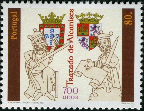 Portugal - 1997 - Tratado de Alcanises 700 Anos - 80Esc