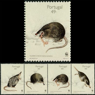 Portugal - 1997 - Fauna WWF Toupeira dAgua A Comer - 49Esc00