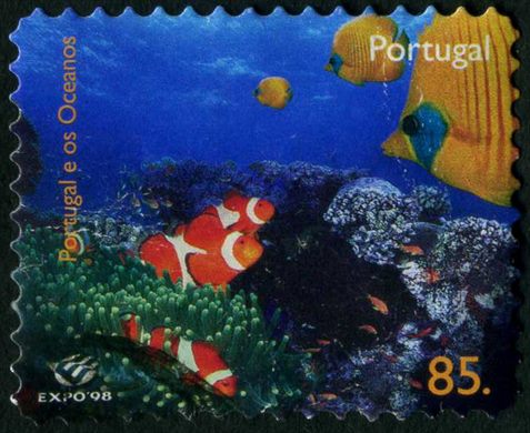 Portugal - 1998 - Expo 98 Lisboa Portugal e os Oceanos Recife de Coral sem borda branca - 85Esc00
