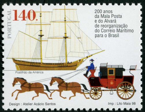 Portugal - 1998 - 200 Anos Mala Posta Correio Maritimo Brasil - 140Esc