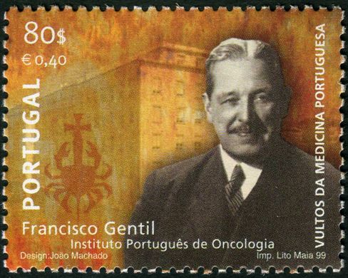 Portugal - 1999 - Vultos da Medicina Portuguesa - Francisco Gentil Instituto Portugues de Oncologia - 80Esc