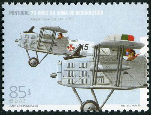 Portugal - 1999 - 75 Anos da Arma de Aeronautica (Breguet) - 85Esc