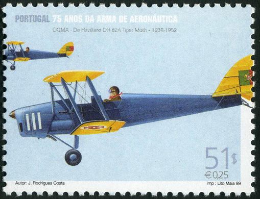 Portugal - 1999 - 75 Anos da Arma de Aeronautica (Tiger Moth) - 51Esc