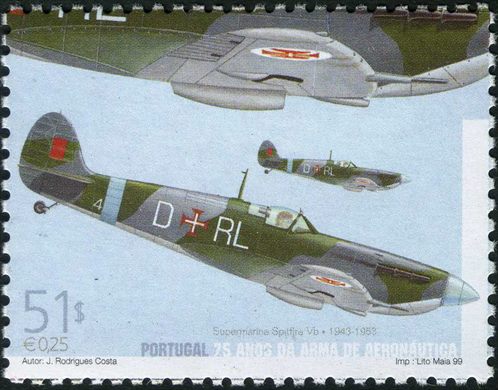 Portugal - 1999 - 75 Anos da Arma de Aeronautica (Spitfire) - 51Esc