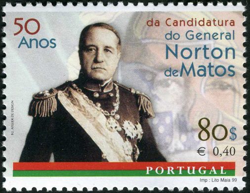 Portugal - 1999 - 50 Anos da Candidatura do General Norton de Matos - 80Esc