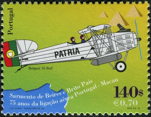 Portugal - 1999 - Ligacao aerea Portugal Macau Breguet 16 - 140Esc00