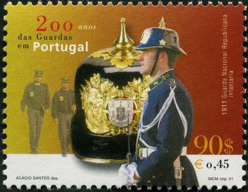 Portugal - 2001 - 200 Anos Guardas em Portugal - 90Esc