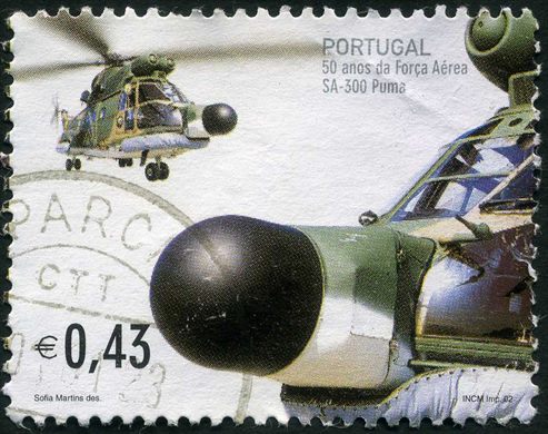 Portugal - 2002 - 50 Anos da Forca Aerea (SA-300 Puma) - 0Eur43