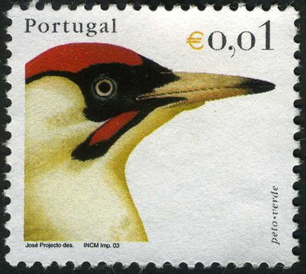 Portugal - 2003 - Aves de Portugal - Peto Verde - 0.01Euro