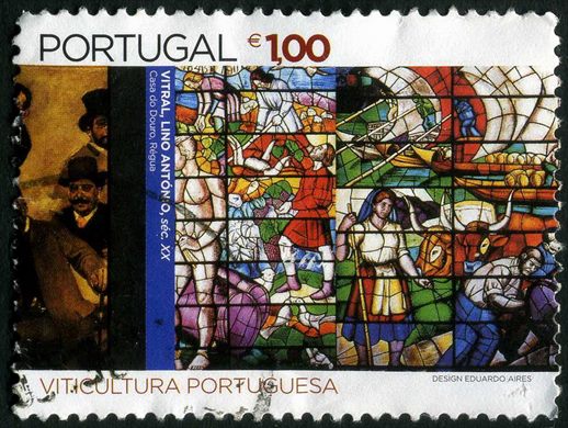Portugal - 2004 - Viticultura Portuguesa - Vitral de Lino Antonio seculo XX Casa do Douro Regua - 1Euro