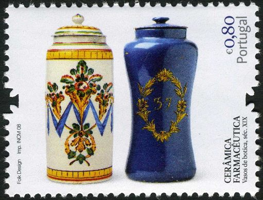 Portugal - 2008 - Ceramica Farmaceutica Vasos de Botica Sec XIX - 0.80Eur