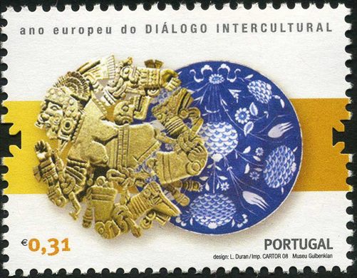 Portugal - 2008 - Ano Europeu Dialogo Intercultural - Pre Colombiana e Ceramica Iznik - 0.31Euro