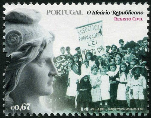 Portugal - 2008 - O Ideario Republicano Registo Civil - 0 67Euro