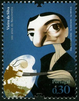 Portugal - 2008 - Vultos da Cultura Portuguesa - Vieira da Silva 100 anos do Nascimento - 0.30Euro